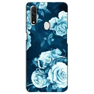 Чехлы (ART) Цветы на Oppo A31 (VPrint) (Голубые Бутоны)