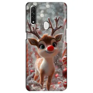 Яркий чехол для Oppo A31 с Зимними Оленятами
