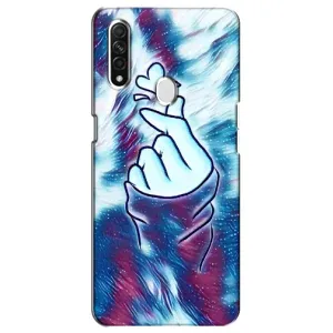 Чохол з принтом для Oppo A31 (AlphaPrint - Знак сердечка) (Радужне серце)
