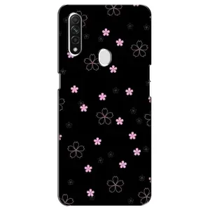 Чохол з розовим принтом для Oppo A31 (Рожеві квіти на чорному)