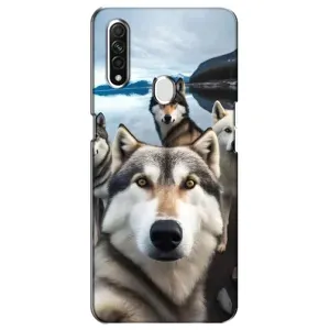 Чехол с Хаски для Oppo A31 - (AlphaPrint) (Селфи ХАски)