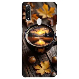 Чохол з унікальним дизайном 'Осінь з кавою' для Oppo A31 (Темна кава)