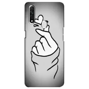 Чохол з принтом для Oppo A31 (AlphaPrint - Знак сердечка) (Значок Love)