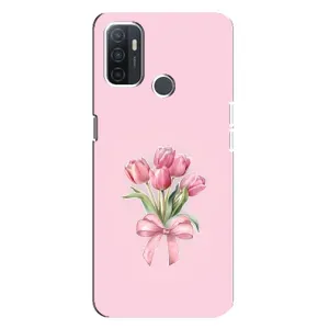 Чехол с розовым рисунком для Oppo A32 (Букет цветов)