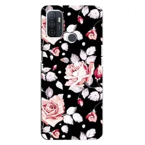 Чехлы с Цветами для Oppo A32 (VPrint) (Цветочки на черном)