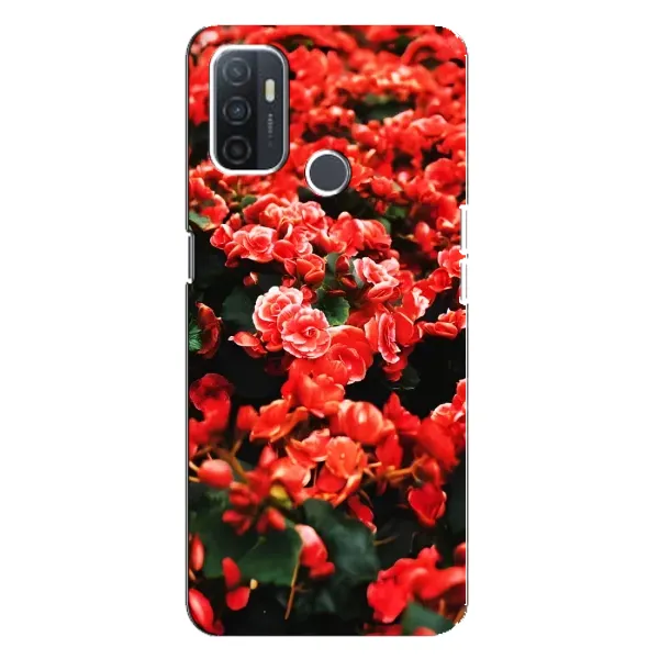 Чехол с принтом «Цветы красные» для OPPO A32