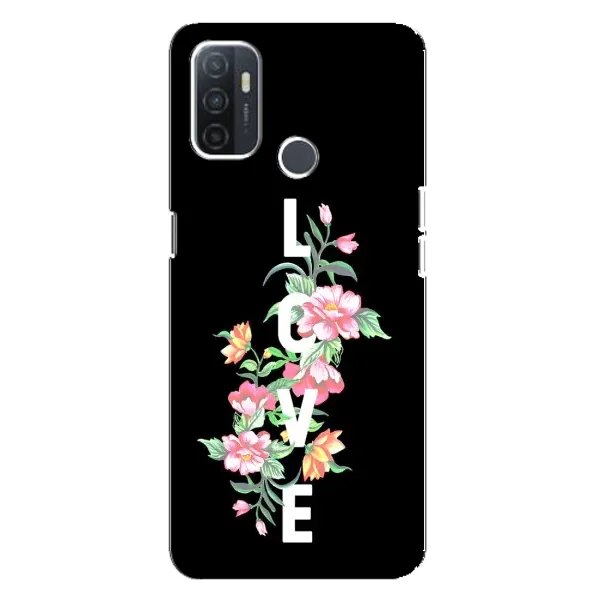 Чохол з принтом «Квіти LOVE» для OPPO A32
