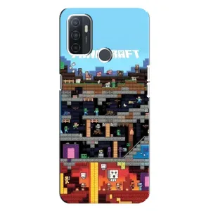 Чохол Майнкрафт на Oppo A32 (AlphaPrint) Minecraft (фон Minecraft)