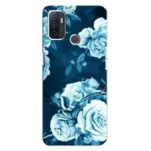 Чехлы (ART) Цветы на Oppo A32 (VPrint) (Голубые Бутоны)