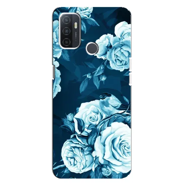 Чехол с принтом «Голубые Бутоны» для OPPO A32 Чехол с принтом «Голубые Бутоны» для OPPO A32
