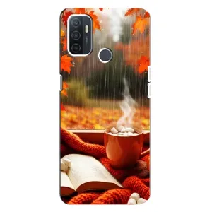 Чохол з принтом «Кава і дощ» для OPPO A32