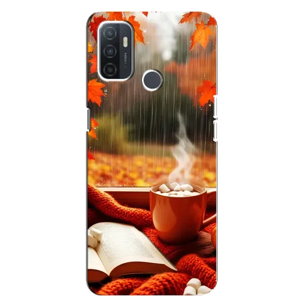 Чохол з принтом «Кава і дощ» для OPPO A32