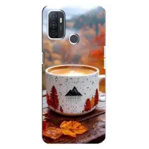 Чохол з принтом «Кава на природі» для OPPO A32
