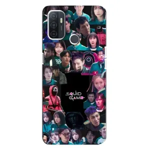 Чохол з принтом «Колаж Гра кальмара» для OPPO A32