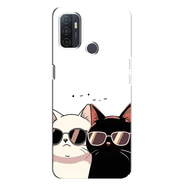 Чохол з принтом «Коти в окулярах» для OPPO A32