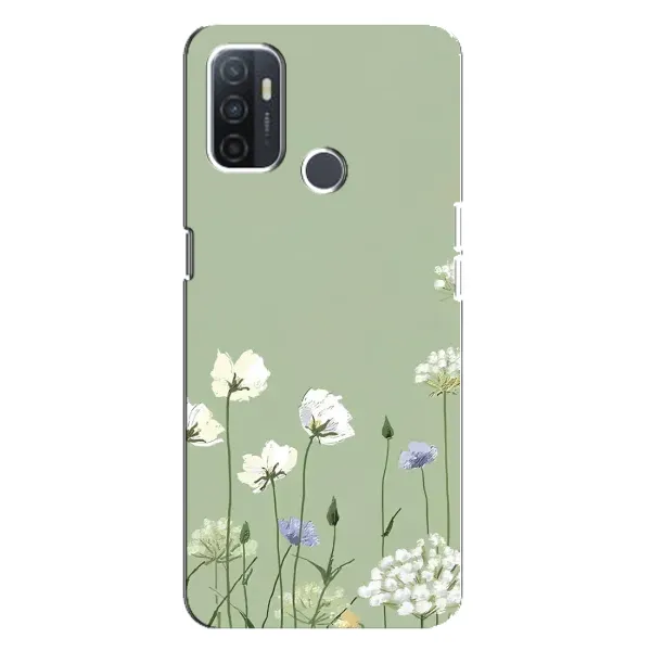 Чехол с принтом «Цветы на зеленом» для OPPO A32 Чехол с принтом «Цветы на зеленом» для OPPO A32