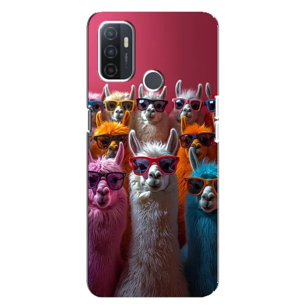 Чохол з принтом «Лами в окулярах» для OPPO A32