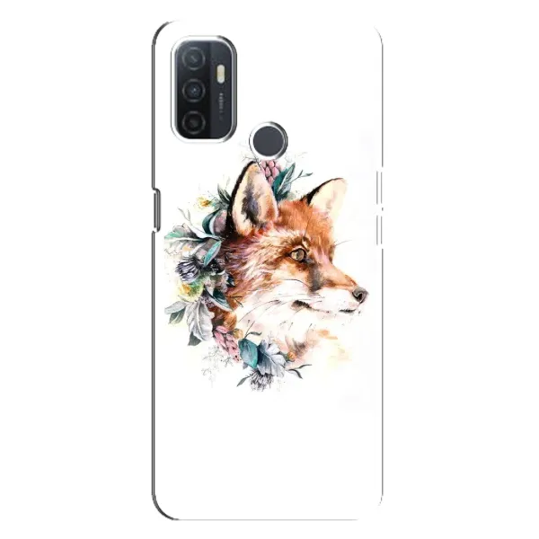 Чохол з принтом «Лиса в квітах» для OPPO A32