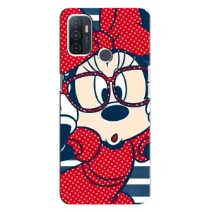 Эксклюзивный чехол для Oppo A32 (AlphaPrint - Мультяшные) (Маус в очках)