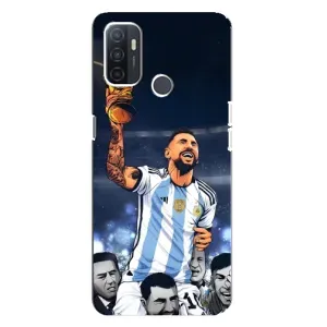 Чехлы для Oppo A32 (Leo чемпион) (AlphaPrint) (Месси с кубком)