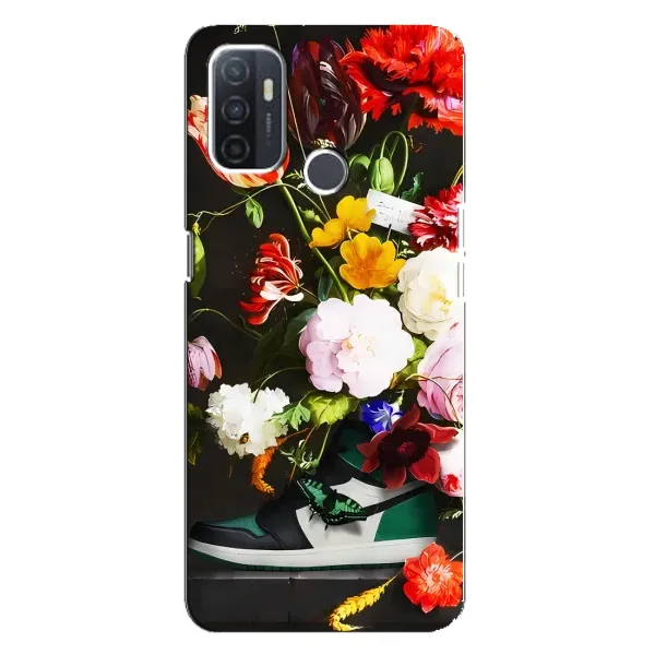 Чохол з принтом «Nike цветы» для OPPO A32