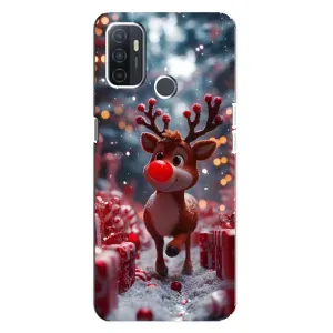 Яркий чехол для OPPO A32 с Зимними Оленятами (Олень среди подарков)
