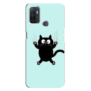 Чохол з принтом для Oppo A32 (AlphaPrint) Модні коти (Падаючий кіт)