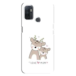 Чехлы для мамы на Oppo A32 (Оленята мама и малыш)