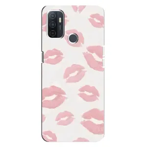 Чехол с розовым рисунком для Oppo A32 (Розовые губы)