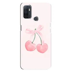 Чехол с розовым рисунком для Oppo A32 (Розовые вишни)