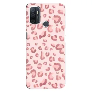 Чехол с розовым рисунком для Oppo A32 (Розовый леопард)