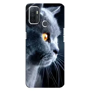 Чохли з Котиками для Oppo A32 (VPrint) (Сірий Кіт)