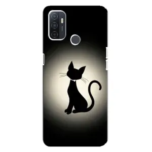 Чохол з принтом для Oppo A32 (AlphaPrint) Модні коти (Силует котика)