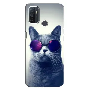 Чохол з принтом для Oppo A32 (AlphaPrint) Модні коти (Стильний кіт)