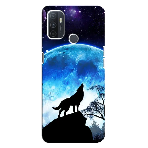 Чохол з принтом «Вовк на місяць» для OPPO A32