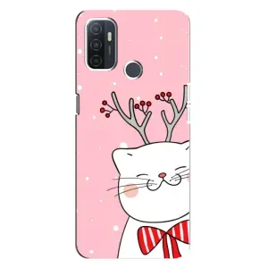 Новогодние Чехлы для Оппо А32 (VPrint) (Зимний кот)
