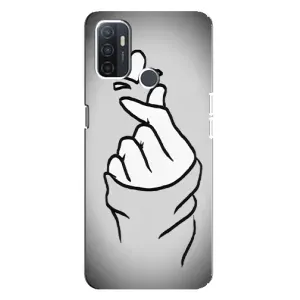 Чохол з принтом для Oppo A32 (AlphaPrint - Знак сердечка) (Значок Love)