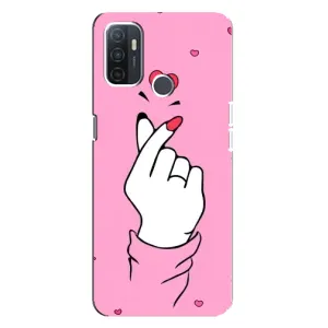 Чехол с принтом для Oppo A32 (AlphaPrint - Знак сердечка)