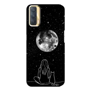 Чехол с рисунком кот на Oppo A33 (Девушка с котом)