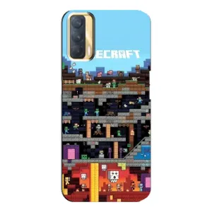 Чохол Майнкрафт на Oppo A33 (AlphaPrint) Minecraft (фон Minecraft)