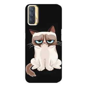 Чехол с принтом для Oppo A33 (AlphaPrint) Модные коты (Грустный кот)