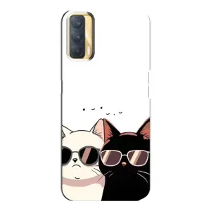 Чехол с рисунком кот на Oppo A33 (Коты в очках)