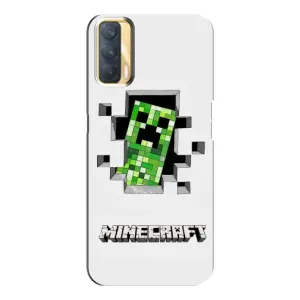 Чохол Майнкрафт на Oppo A33 (AlphaPrint) Minecraft (кріпер Майнкрафт)