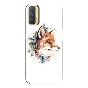 Чохли з картинкою Лисичка для Oppo A33 (VPrint) (Лиса в квітах)