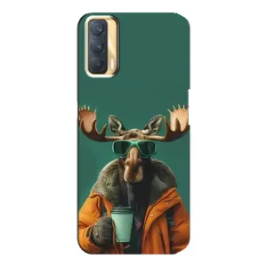 Чехол с принтом «Лось с кофе» для OPPO A33