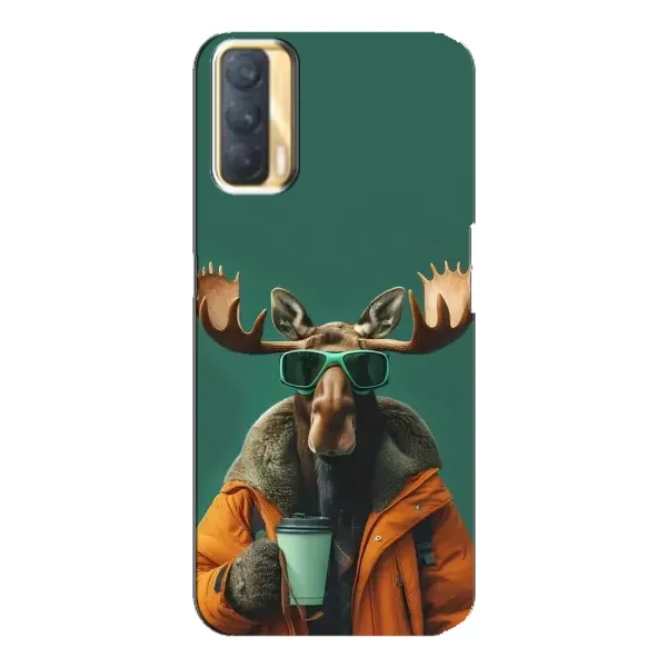 Чехол с принтом «Лось с кофе» для OPPO A33
