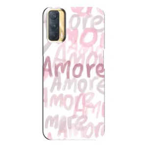 Чехол с розовым рисунком для Oppo A33 (Аморе любовь)