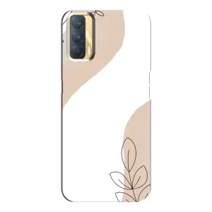 Силиконовый чехол с принтом в цветах на Oppo A33 (Нюдовая веточка абстракция)