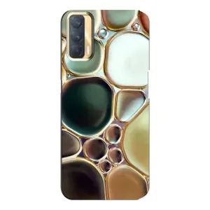 Мраморный чехол на Oppo A33 (VPrint) (Радужный Мрамор)