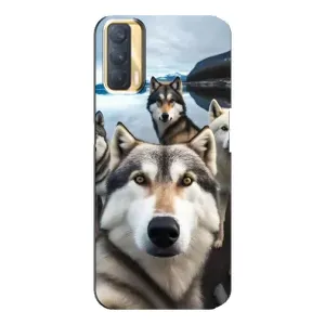 Чехол с Хаски для Oppo A33 - (AlphaPrint) (Селфи ХАски)